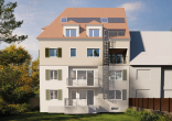 Gartenansicht - Modernes Wohnen in Freiburg-Herdern – 3-Zimmer-Wohnung im Neuaufbau im 2. Obergeschoss