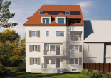 Gartenansicht - Modernes Wohnen in Freiburg-Herdern – 4-Zimmer-Maisonettewohnung im hochwertigen Dachaufbau